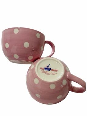 NIB Pampered Chef Pink Mugs #5414 Help Whip Cancer Discontinued